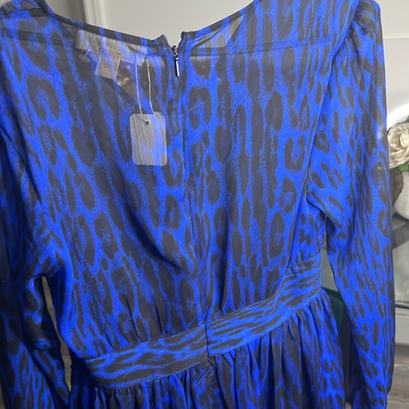 0178 MICHAEL Michael KORS Leopard Print Georgette Dress sz 8 - Picture 7 of 8